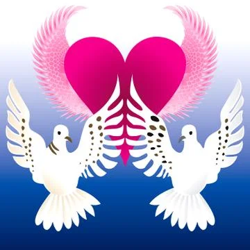 Love Doves Stock Illustration