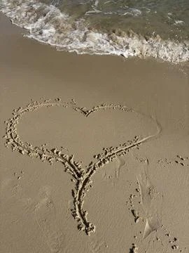 Love Drawn for the Wave Stock Photos