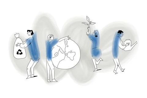 Love Earth Illustration Illustrazione stock