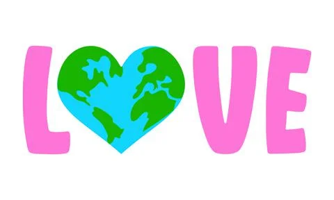 Love Earth logo Illustrazione stock