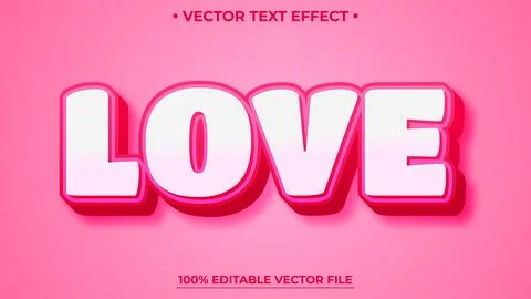 Love Editable text effect valentine's day theme Stock Illustration