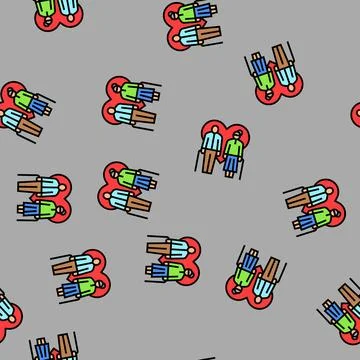 Love elderly leisure vector seamless pattern Stock Illustration
