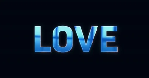 Love. Electric lightning text. Logotype Stock Footage 135861092