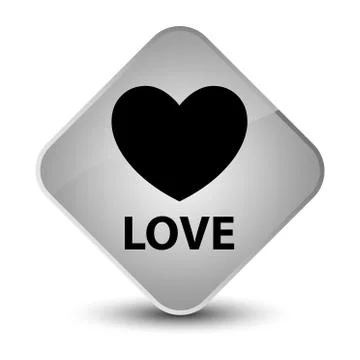 Love elegant white diamond button Stock Illustration