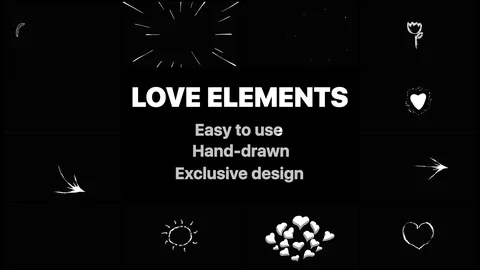 Love Elements After Effects stock