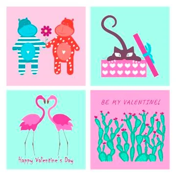 Love elements for Valentines day Stock Illustration