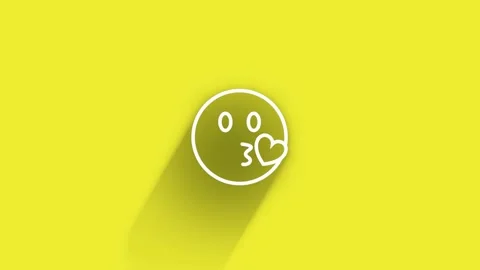 Love Emoji Symbol While Shadow Passes All Around on Yellow Background in 4K Stock Footage 153799011