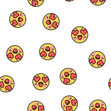 Love emoji vector seamless pattern Ilustración de archivo