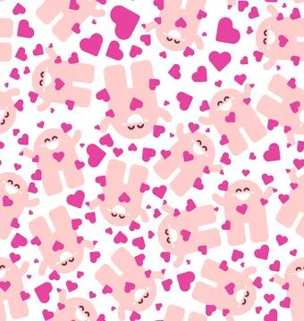 Love emotion pattern seamless. Hearts and joy of falling in love background Stock Illustration