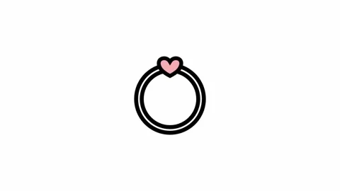 Love engagement ring - clean and modern valentines day symbol motion design Stock Footage 293917536