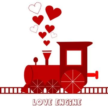 Love engine greeting card Stock Illustration