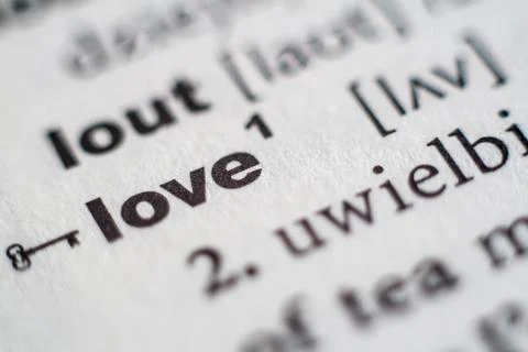 Love entry in dictionary Stock Photos