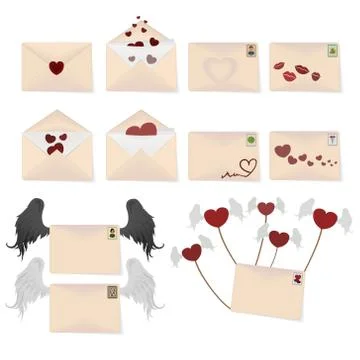 Love envelopes Stock Illustration