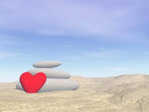 Love feeling at the beach - 3D render Stock Illustration