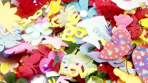 Love felt background wide Stock Footage 345341763
