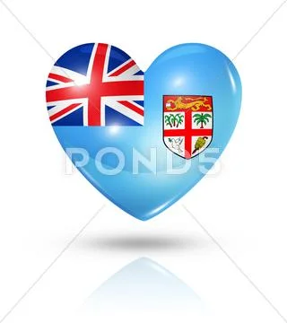 Love fiji, heart flag icon Stock Illustration