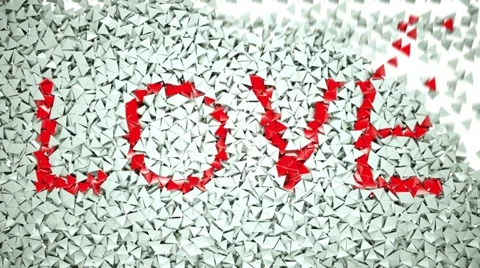 Love: Filling the frame with triangular particles. Alpha is included Stock Footage 13894105