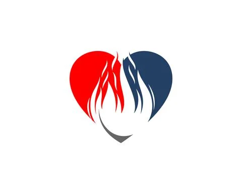Love with fire flame inside Stock Illustration