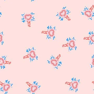 Love fireworks vector seamless pattern Stock Illustration