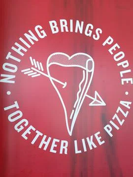 Love at First Bite: A Pizza-Inspired Wall Art Design Foto stock