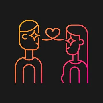 Love at first sight gradient vector icon for dark theme イラスト素材