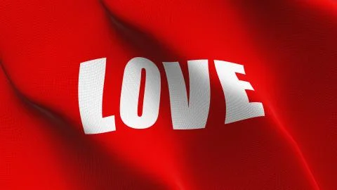 Love flag waving on wind. Stock Illustration