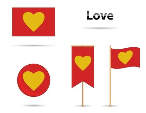 Love flags Stock Illustration