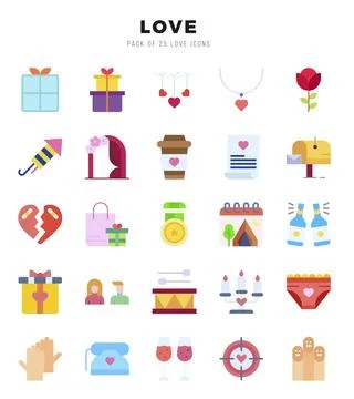 Love Flat icons. Vector Flat illustration. Stock Illustration