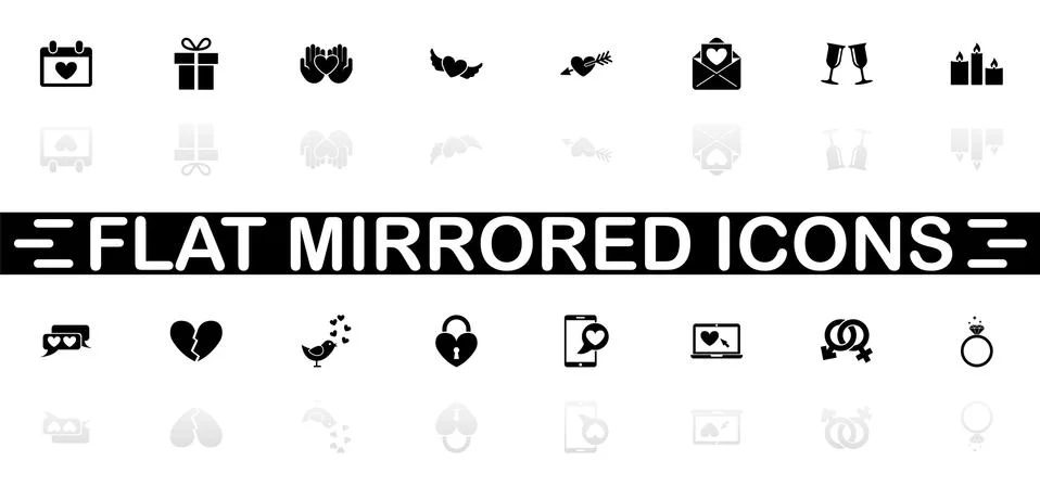 Love - Flat Vector Icons Stock Illustration