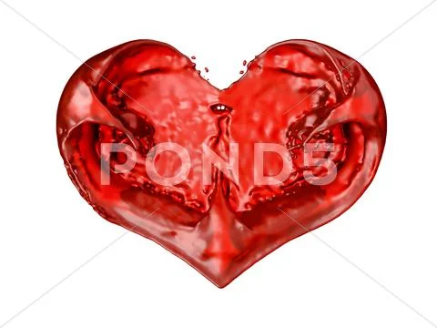 Love: fluid heart shape isolated Stock Illustration