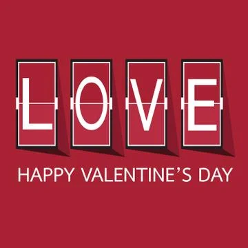 Love Font on mechanical panel letters. Typography, font, type vector for Happ Stock Illustration