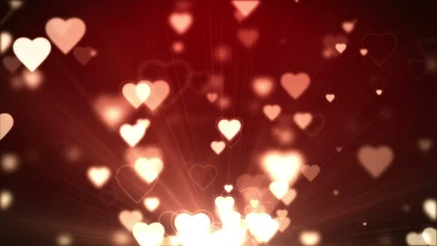 Love forever with flying hearts Video stock 121128761