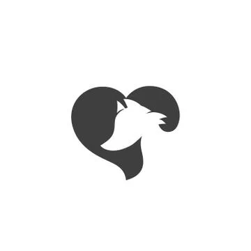 Love fox head logo Stock Illustration