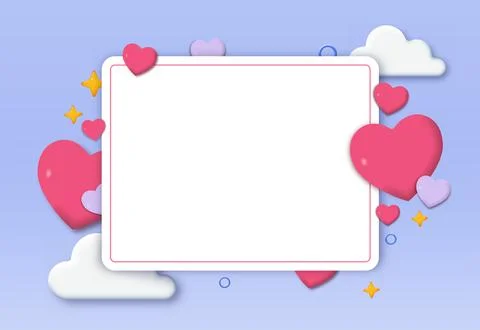 Love frame template. Clean white page for text and drawings. Love and romance Stock Illustration