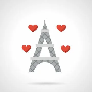Love France flat color vector icon Ilustración de archivo