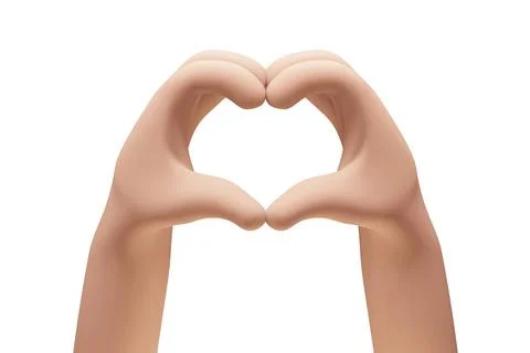 Love gesture. 3d render. 3d hand gesture symbol. 库存插图