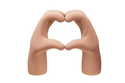 Love gesture. 3d render. 3d hand gesture symbol. Stock Illustration