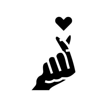 Love gesture glyph icon vector illustration Stock Illustration