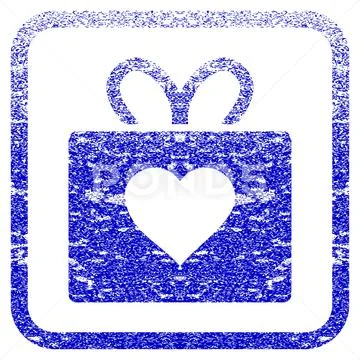 Love Gift Framed Textured Icon: Royalty Free #74348254