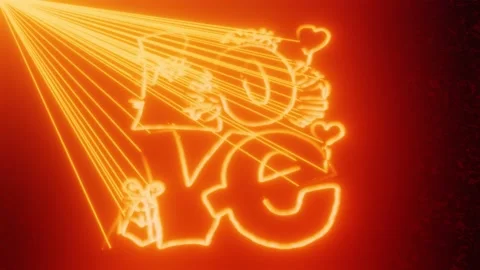 Love Gift Laser Burn Effect 库存影片 230305699