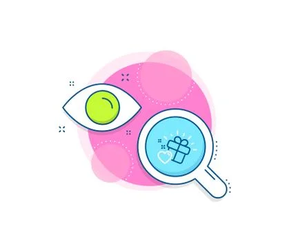 Love gift line icon. Heart present sign. Vector Stock Illustration