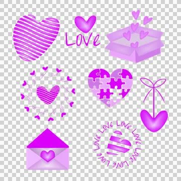 Love gift set Stock Illustration