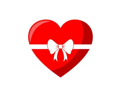 Love with gift wrapper logo Stock Illustration