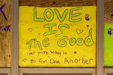 "Love is the Good" drawing Stock Photos