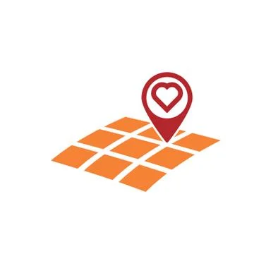 Love gps location Stock Illustration