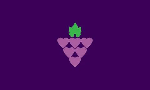 Love grape shape logo design vector icon symbol illustration Stock Illustration
