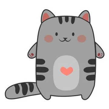 Love gray cat Stock Illustration