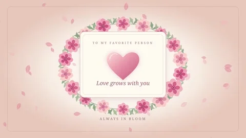 Love Grows with You Motion Graphics for Valentine's Day Stockbeeldmateriaal 346454141