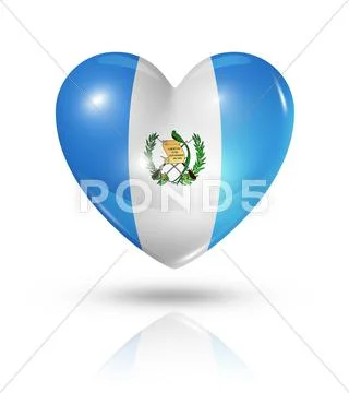 Love guatemala, heart flag icon Stock Illustration