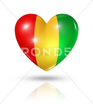 Love guinea, heart flag icon Stock Illustration